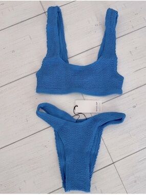 New Bond-Eye Swim Bikini Set Malibu Top and Scene Bikini Bottom Ribbed OS NWT